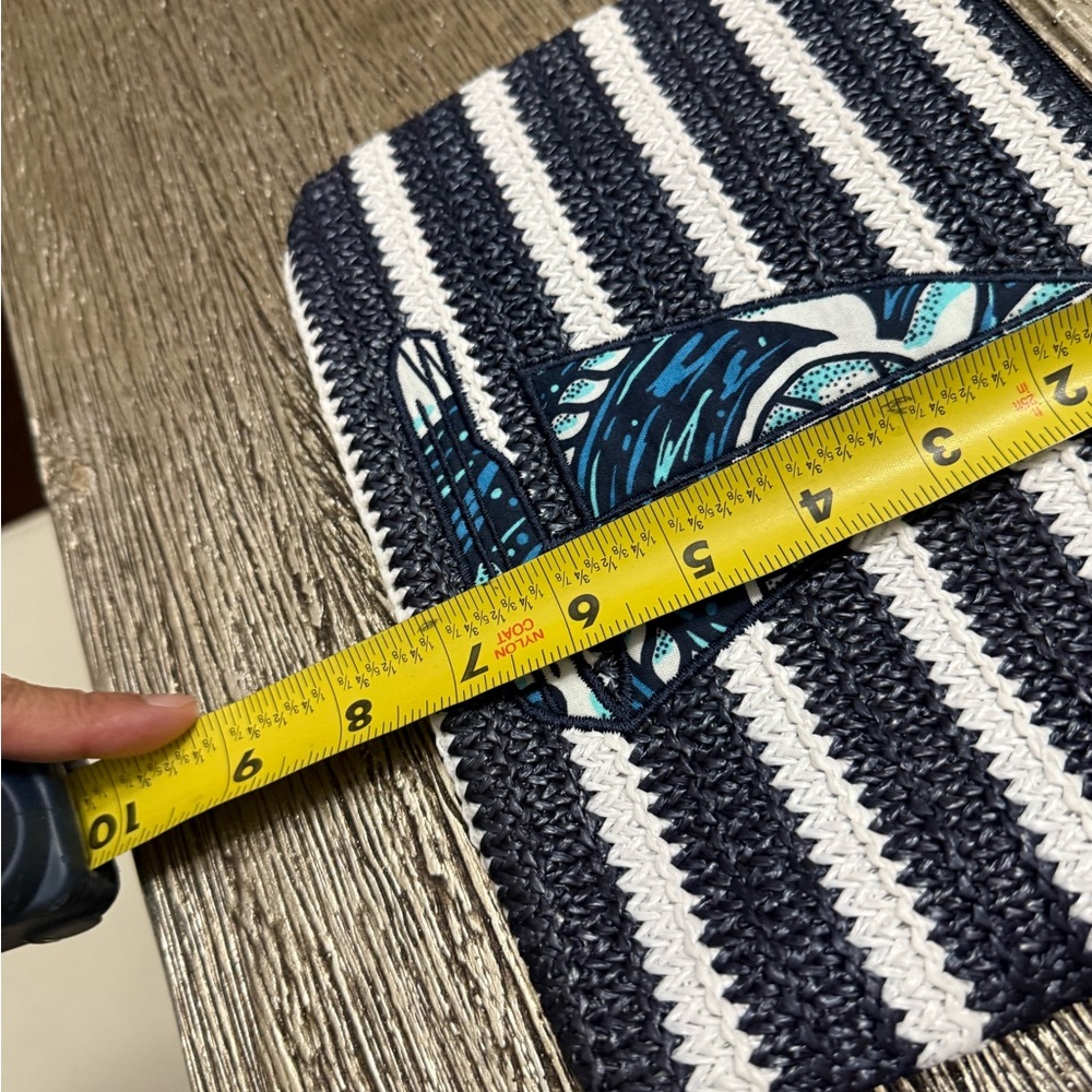 Vera Bradley Navy and White Striped Clutch with Sailboat - Picture 7 of 8